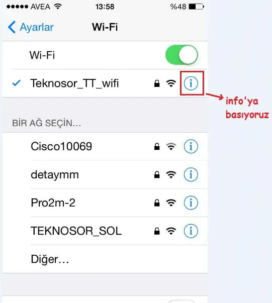 ios wifi bilgileri