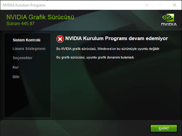 Ekran Kartı Sorunu ve Çözümleri