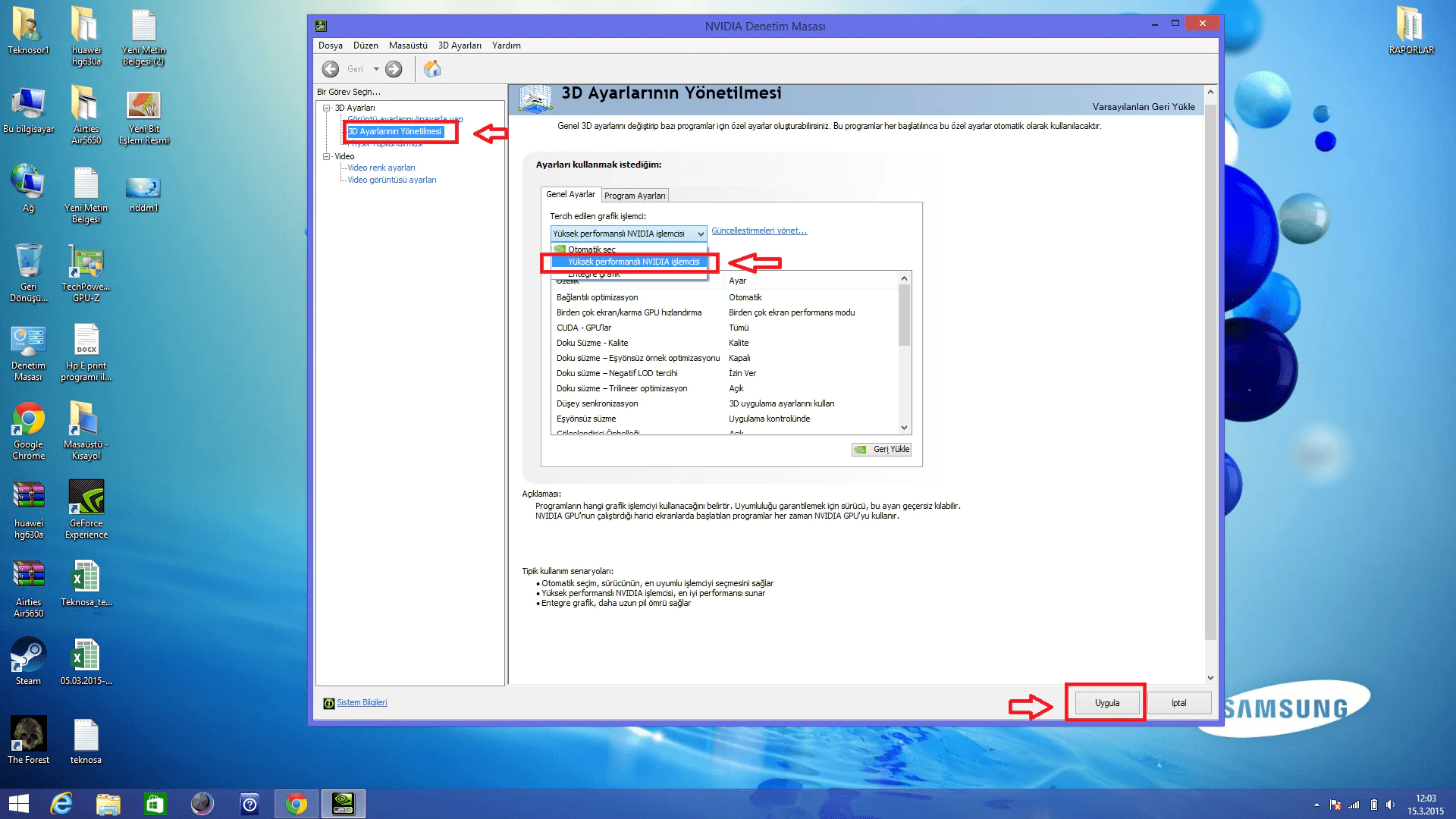 Ekran Kartını Sürekli Çalışır yapmak