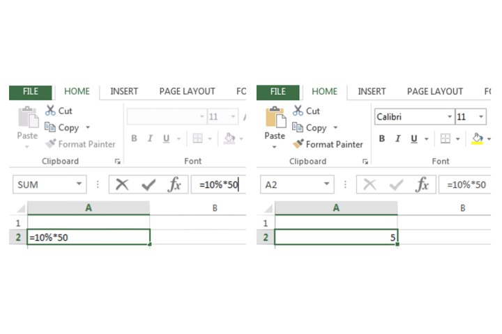 Excel'de Yüzde Hesaplama
