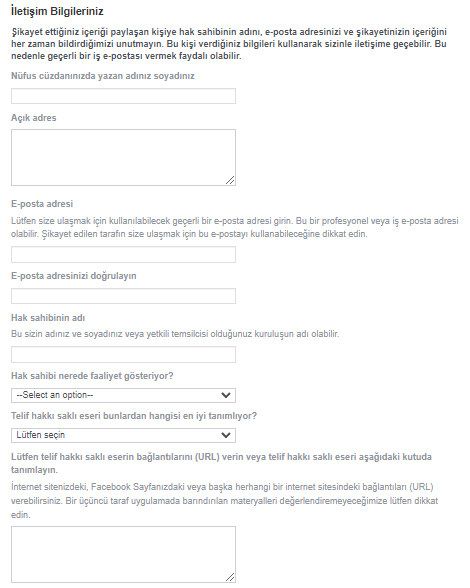 Facebook Telif Hakkı Şikayeti Nasıl Yapılır