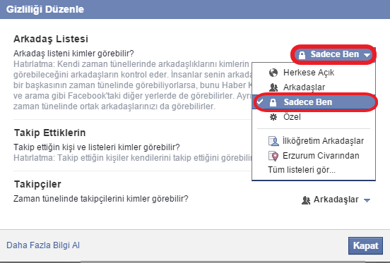 Facebook arkadaş