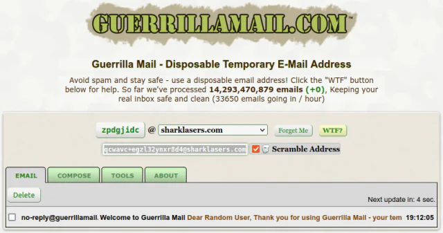 Guerrilla Mail Sanal Mail