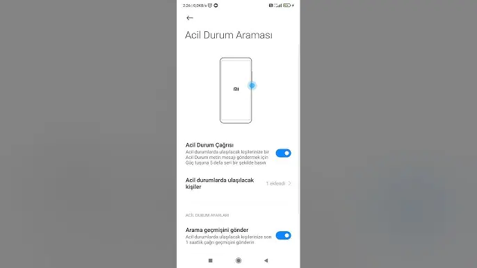 Xiaomi Acil Durum Modu (SOS)
