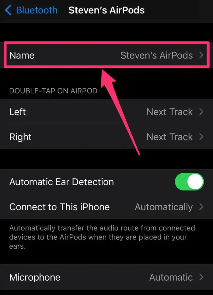 iPhone iPad veya Mac'te AirPods İsmini Değiştirme