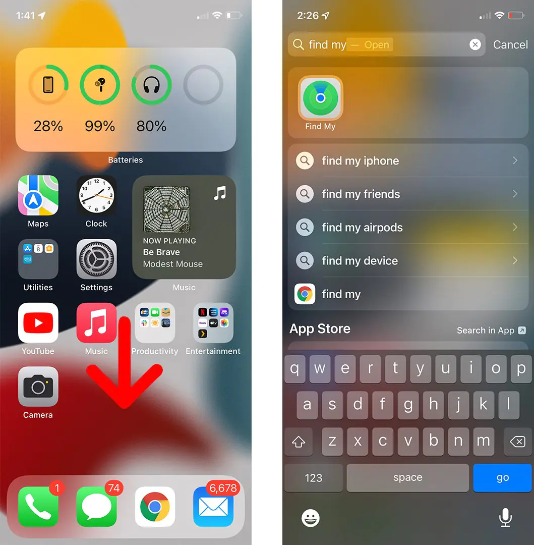 iPhone ile Kaybolan AirPods Kulaklıkları Bulma iPhone'umu Bul