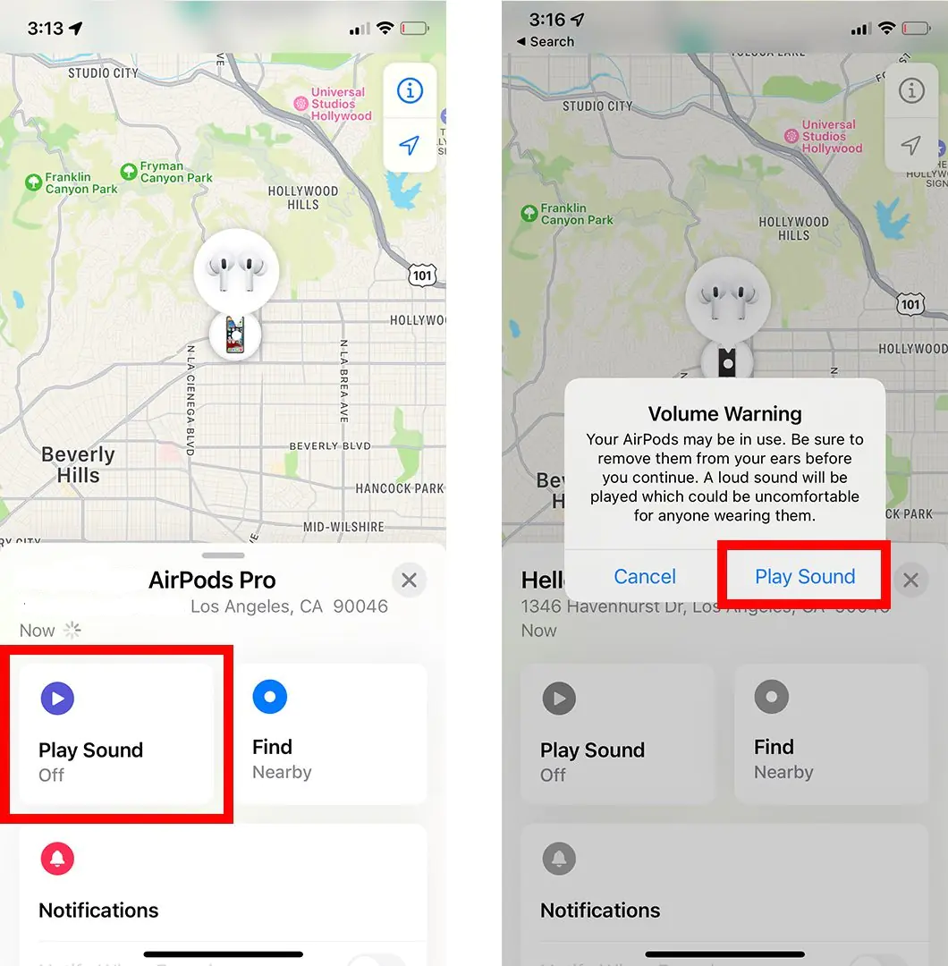 iPhone ile Kaybolan AirPods Kulaklıkları Bulma Ses Çalma