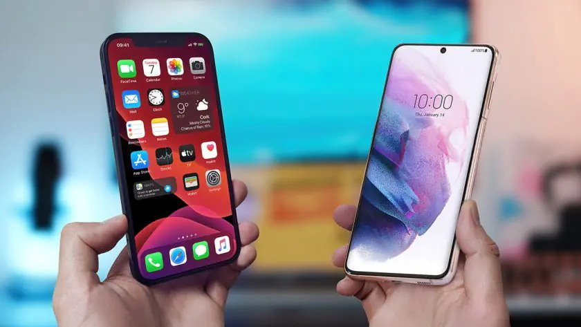 iPhone ve Samsung Karşılaştırma Görseli