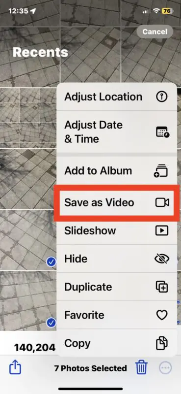 iPhone Fotoğrafları Videoya Dönüştürme