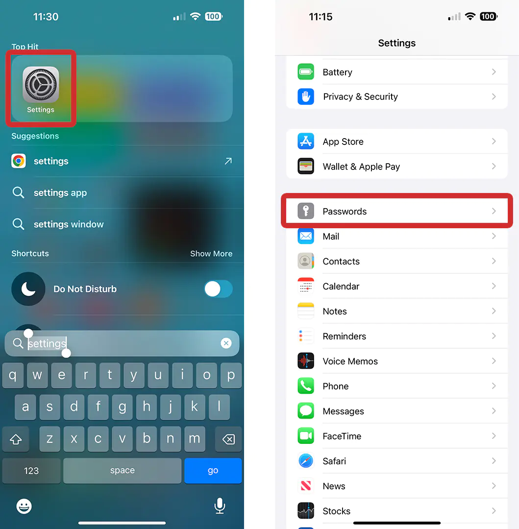 iPhone'da Şifreleri Bulma ve Değiştirme