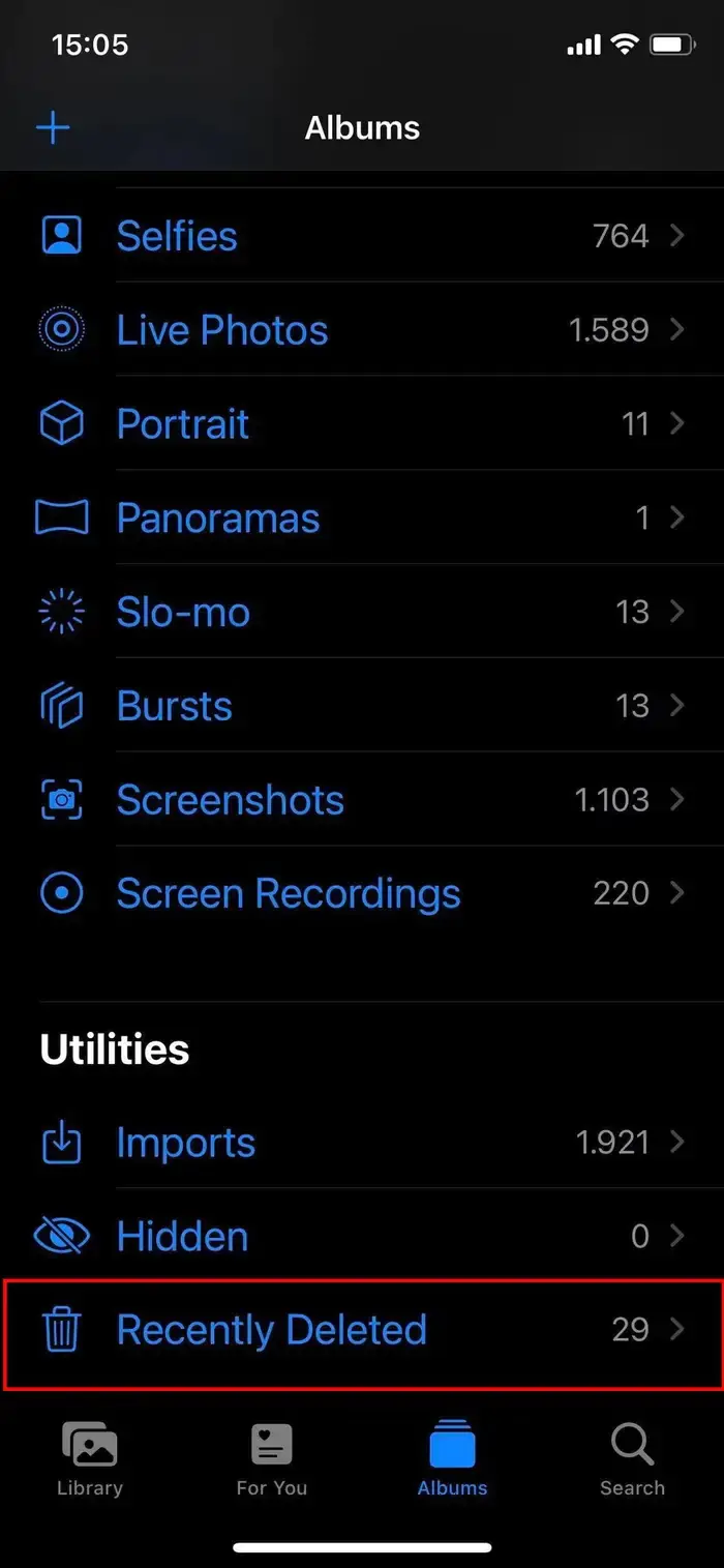 iPhone'da Silinen Fotoğrafları Kurtarma