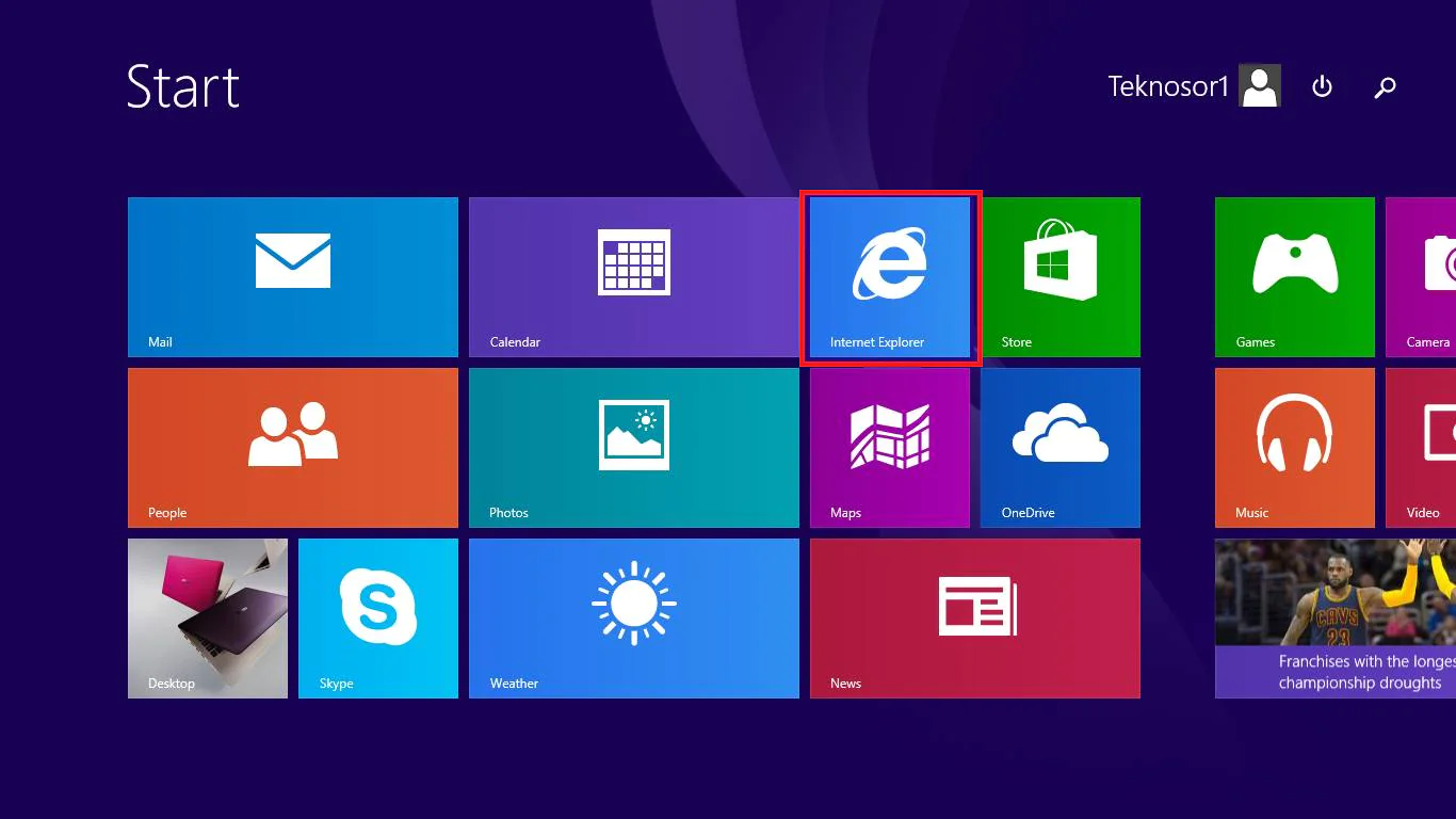 Internet Explorer varsayılan internet tarayıcısı