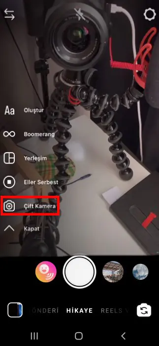 Instagram'da çift kamera modu
