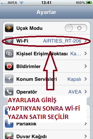 iPhone WiFi Bağlantısı ayarları