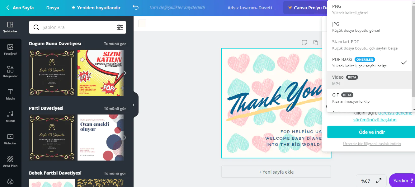 Canva yükleme adımları