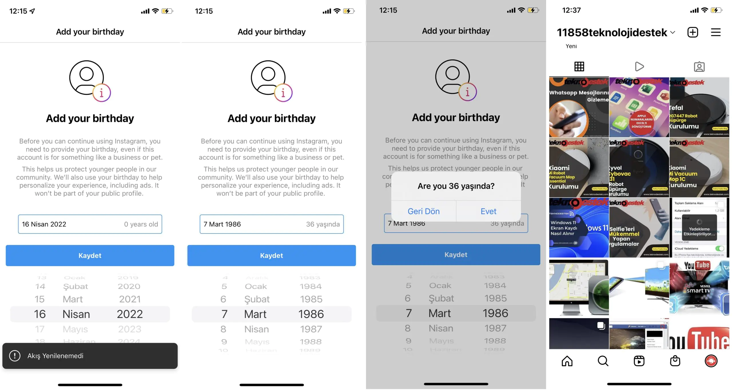 instagram 13 yas sorunu