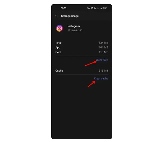 Önbellek Dosyalarının Sorunu Instagram uygulaması ile temizlenmesi