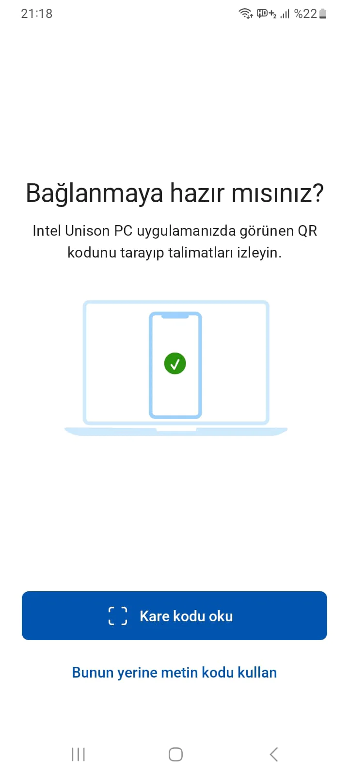 İntel Unison ile Veri Transferi