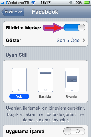 iPhone Bildirim Ayarları