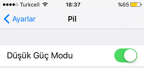 Manuel Düşük Güç Moduna Alma