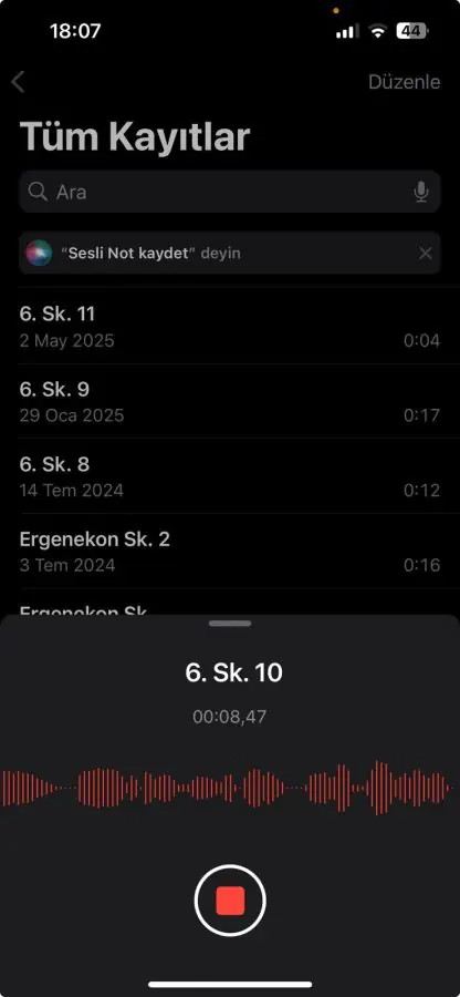 iPhone’da Ses Kaydı