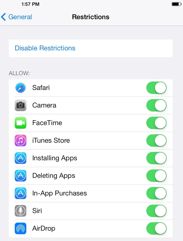 iPhone Denetimli Erişim Ayarlama