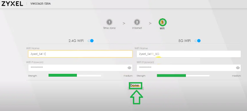 Zyxel VMG3625-T20A kablosuz ayarları