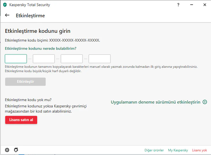 kaspersky antivirüs kurulumu nasıl etkinleştirilir