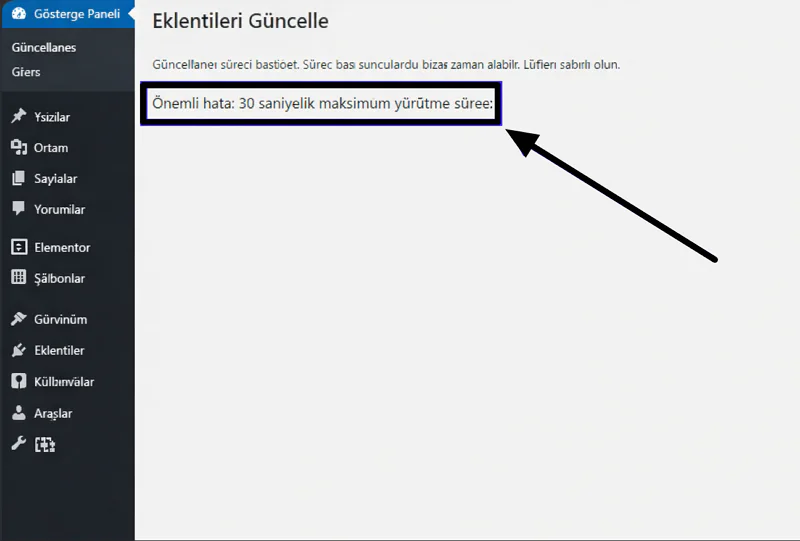 max_execution_time Hatası 