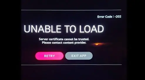 TV Error Code 202 Hatası Veriyor hatası alıyorum