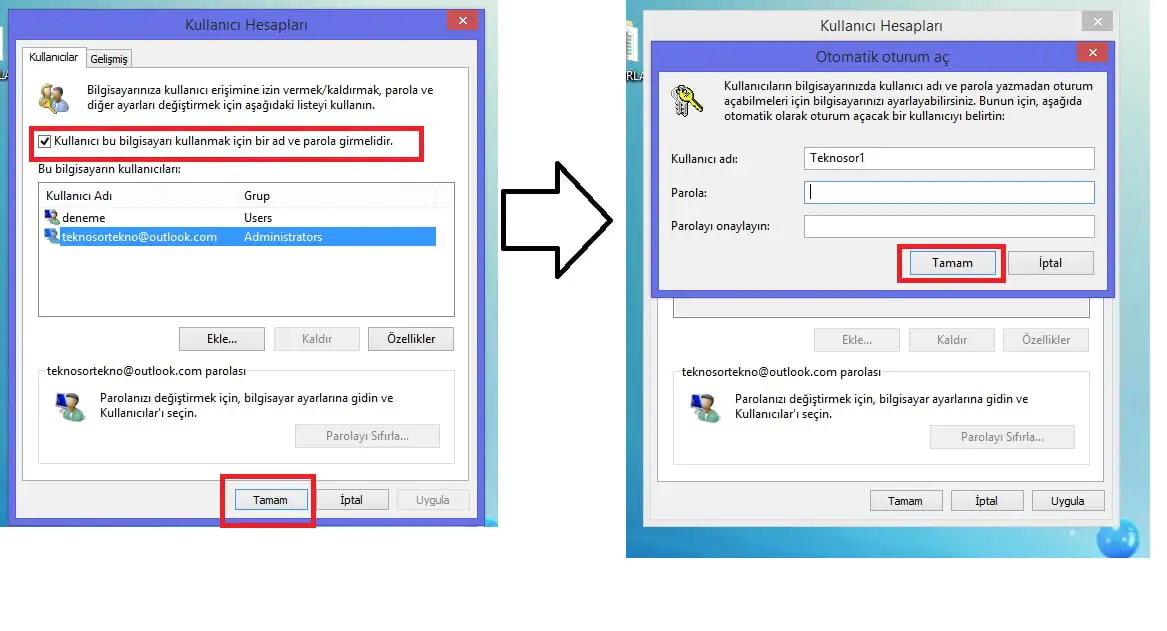Windows 8.1 Açılış Parolası