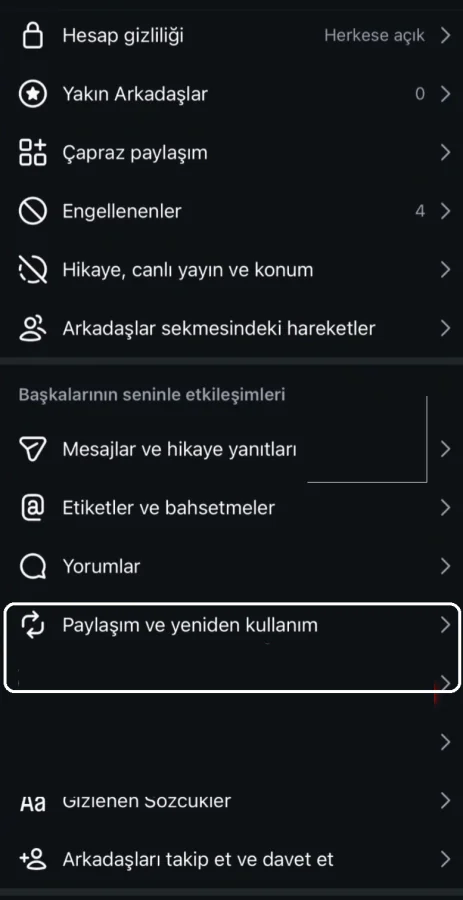 Instagram Paylaşım ve Yeniden Kullanım