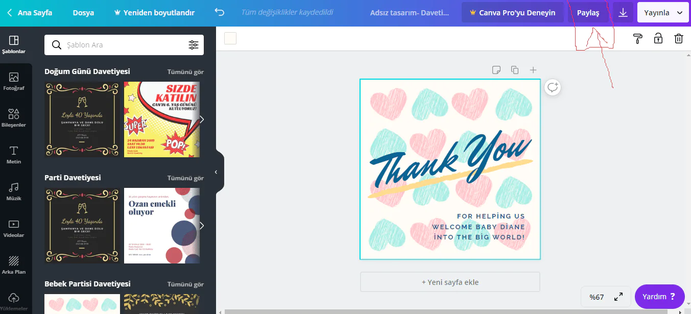 Canva yükleme adımları