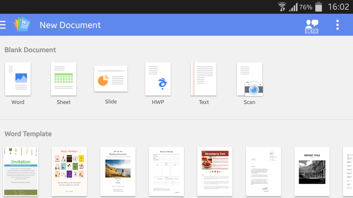 Android İçin Polaris Office yükleme