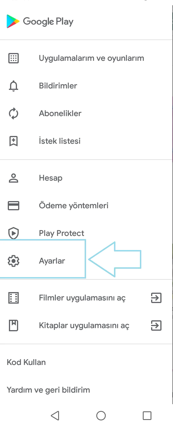 Google Play Otomatik Güncelleme Kapatma