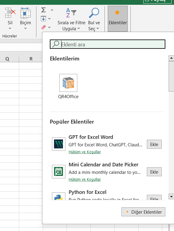 Excel’de QR Oluşturma