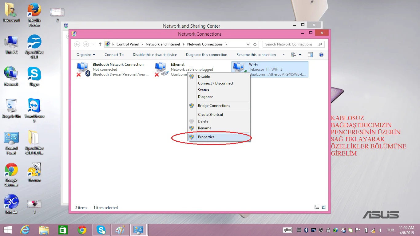 kablosuz ağa DNS Tanımlama