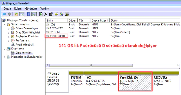 Sürücü Harfi Değiştirme