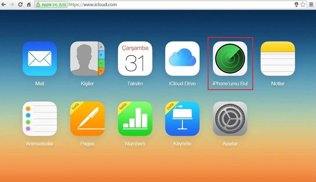 iCloudda iPhone'umu Bul nasıl kapatılır