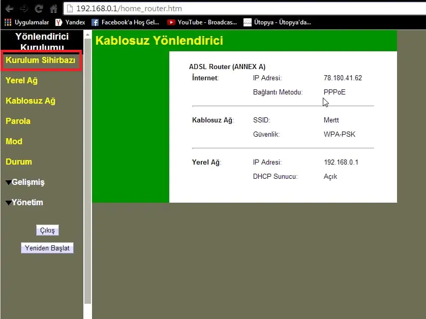 Pikatel Airplus Modem Arayüz Ekranı