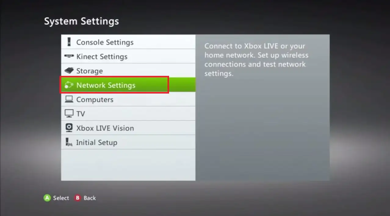network setting xbox ayarları