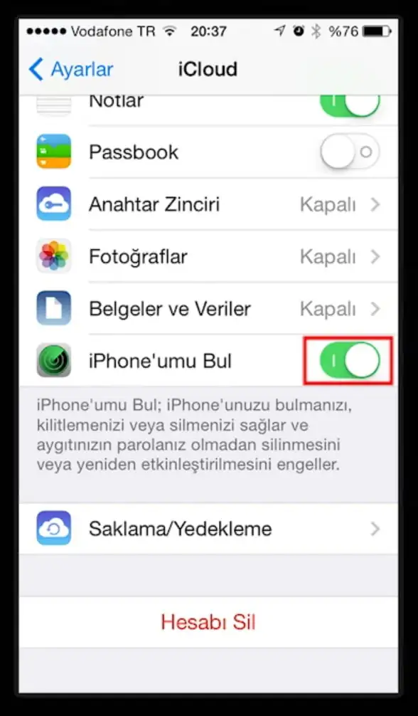 iPhone'umu Bul Nasıl Kapatılır