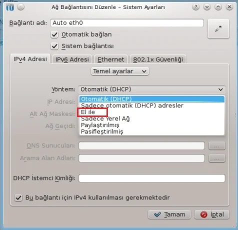 Pardus ağ ayarları