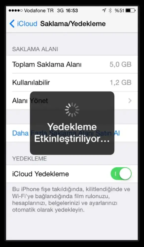 iCloud Yedekleme Ayarları