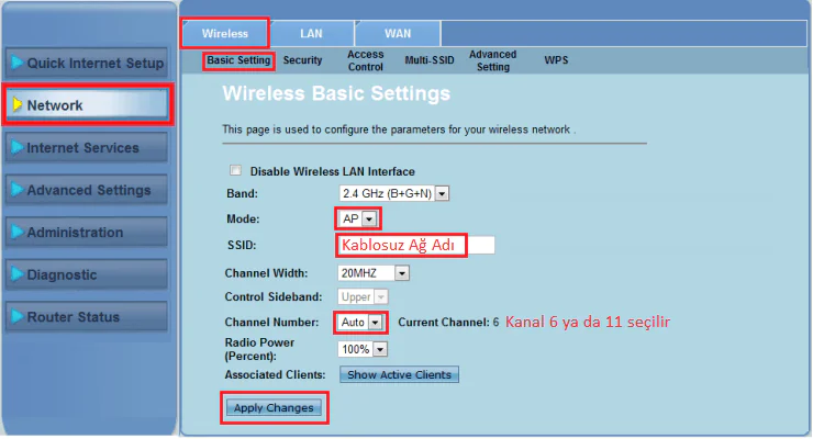 ASUS DSL-N10E Modem şifresi değiştirme