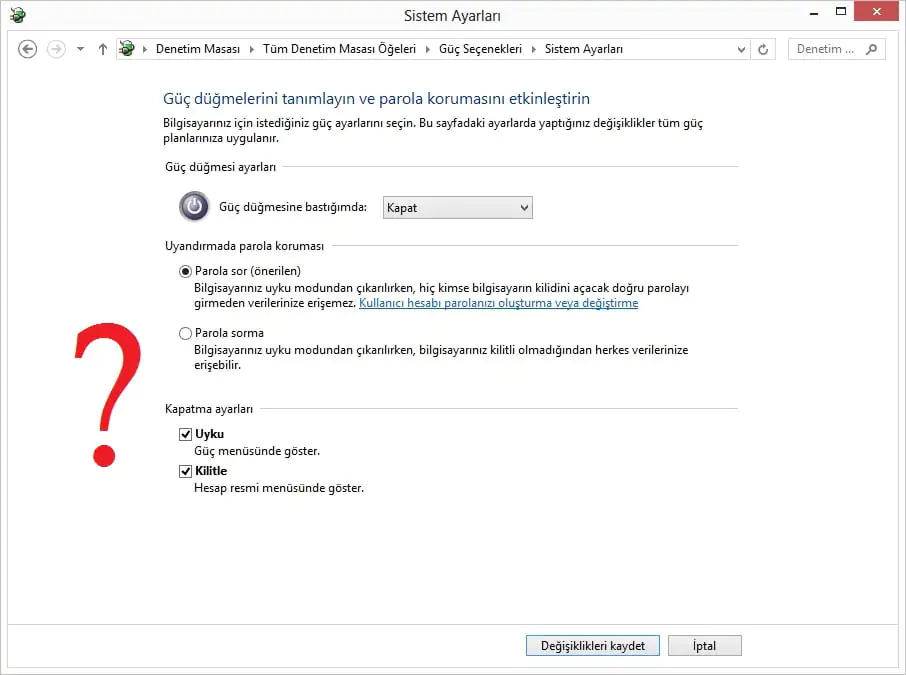 Windows 8.1de Hızlı Başlangıç ayarları