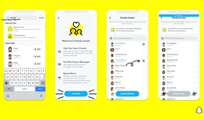 Snapchat Ebeveyn Kontrolü Oluşturma