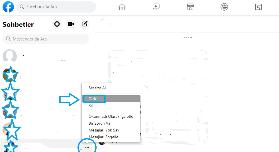 Facebook Messenger gizlenmiş mesajlara ulaşma