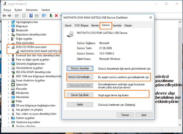 Sürücü Ayarları Sorunu