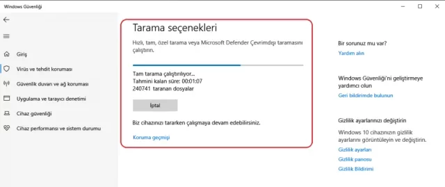 Virüs Programı Tarama Yapmıyor Tarama ayarlarınızı kontrol edin